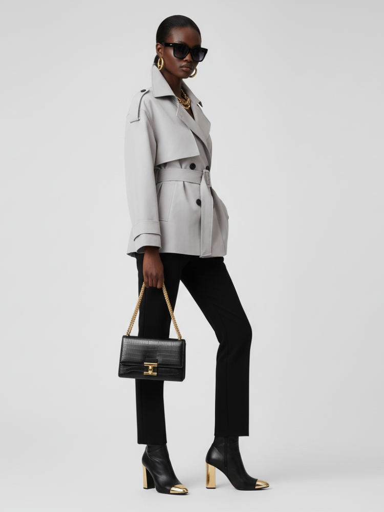 Women's Cropped Trench Jacket DUMBO ECO FASHION BYMANYC ® New York